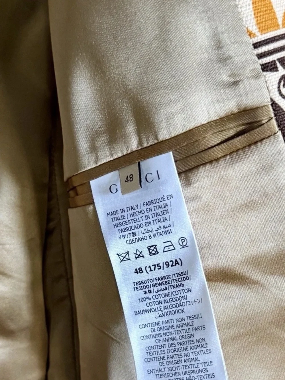 Gucci Orange and Brown Geometric Short-Sleeve Button-Down Shirt